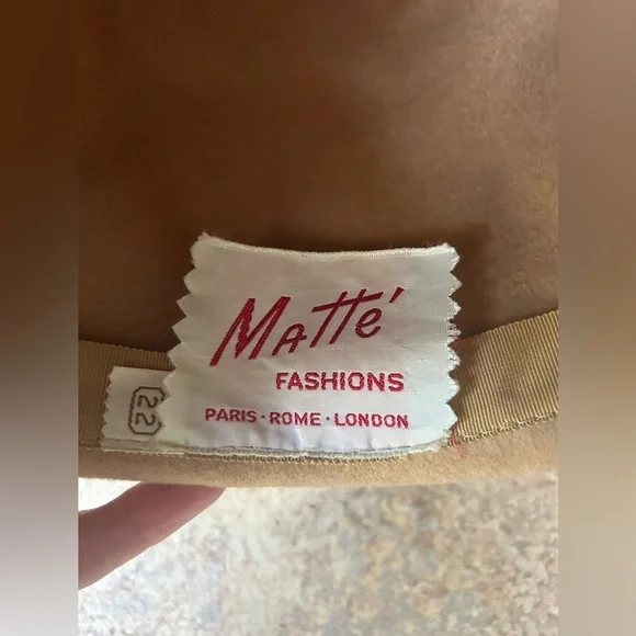 Vintage Matte Fashions Paris-Rome-London Feathered Felt Fedora 22 - Picture 3 of 7